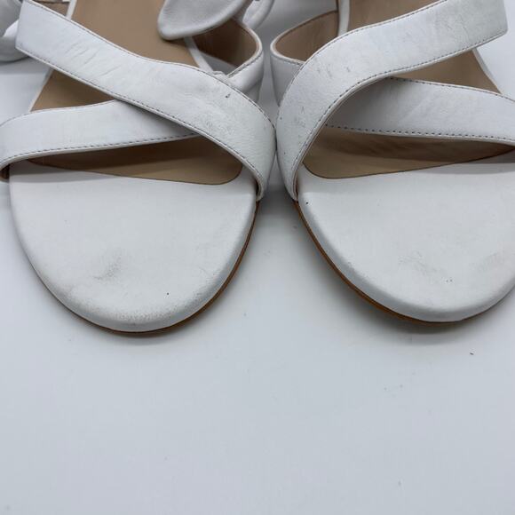 Stuart Weitzman Women's Bandeau White Bow Leather Slide Sandals Size 11.5 - Picture 6 of 10
